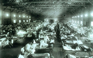 Emergency military hospital during the Spanish flu epidemic,,