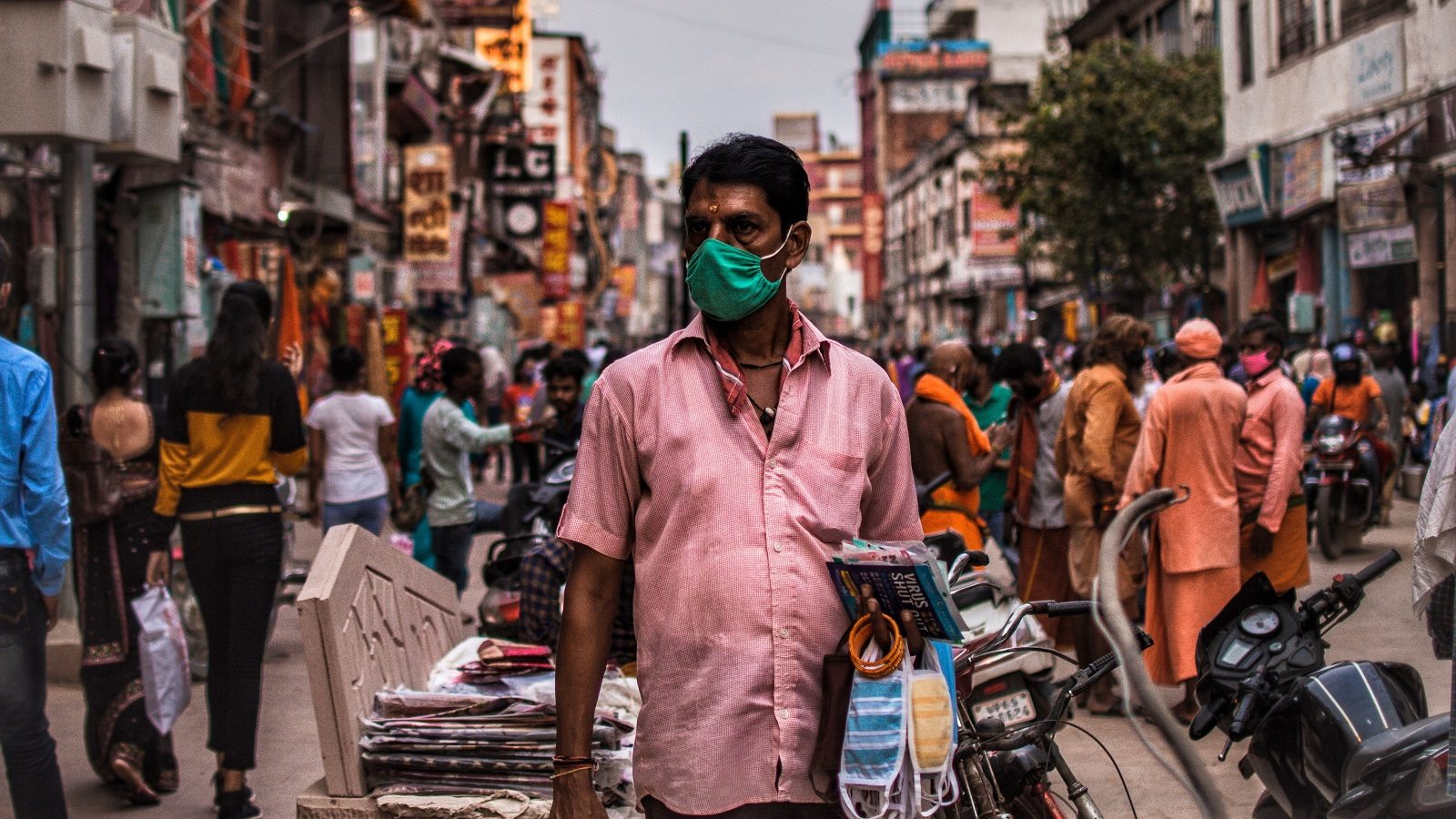 man selling facemasks