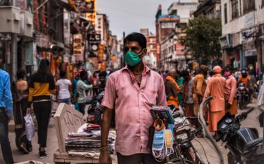man selling facemasks