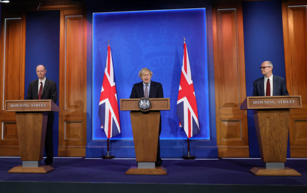 PM Boris Johnson chairs of covid press briefing