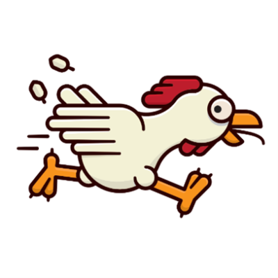 cartoon running chicken